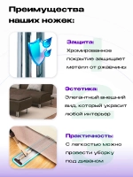 Ножки для мебели хром высотой 100мм, 2 шт