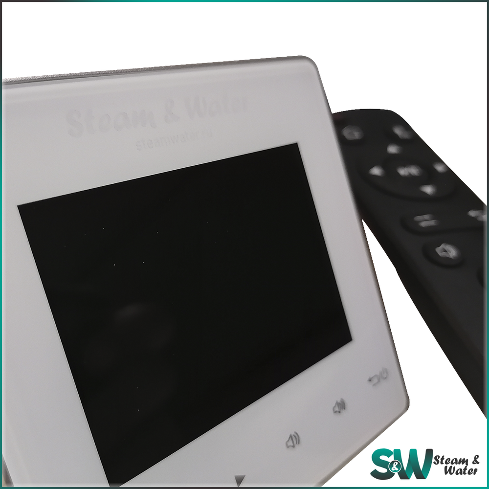 Комплект влагостойкой акустики для бани и сауны - SW 2 Black SAUNA (круглая решетка)