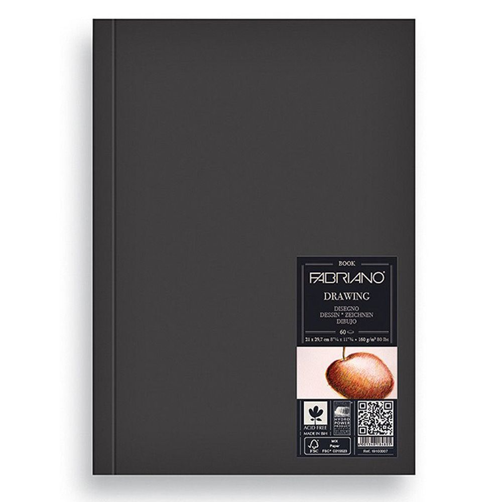 Блокнот для зарисовок Drawingbook портрет 160 г/м², A4 21х29.7 см, прошивка и склейка 60 л, Fabriano 19100007