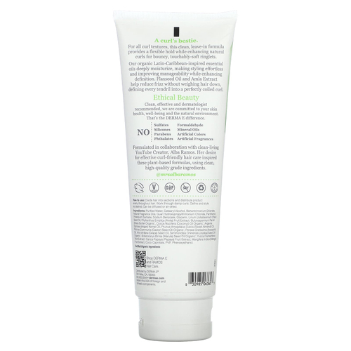 DERMA E, Ramos Clean Curls, крем для создания локонов 2 в 1, несмываемая добавка, 237 мл (8 жидк. унций)