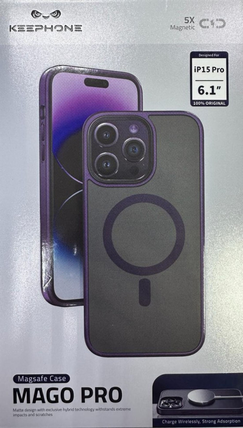 Накладка для i-Phone 15 Pro Keephone Mago Pro Magsafe матовый фиолетовый