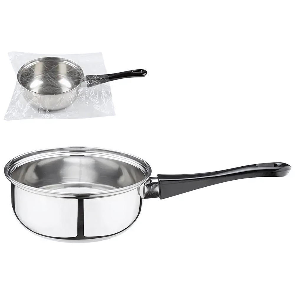 Ковш Buono из нерж стали с бакел ручкой, зерк полировка, объем 0,75 л, диа 14 см, однослой (упаковка