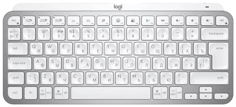 Беспроводная клавиатура Logitech MX Keys Mini серый, русская