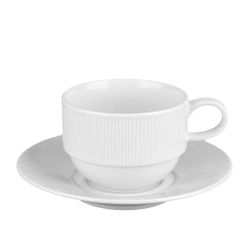 Чайная пара 210 мл белая d 8,5 см h6 см Neo Silk Stackable Noble [6]
