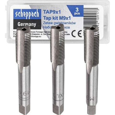 Метчик Scheppach M9x1 (3шт) Sch-TAP9x1(62786)