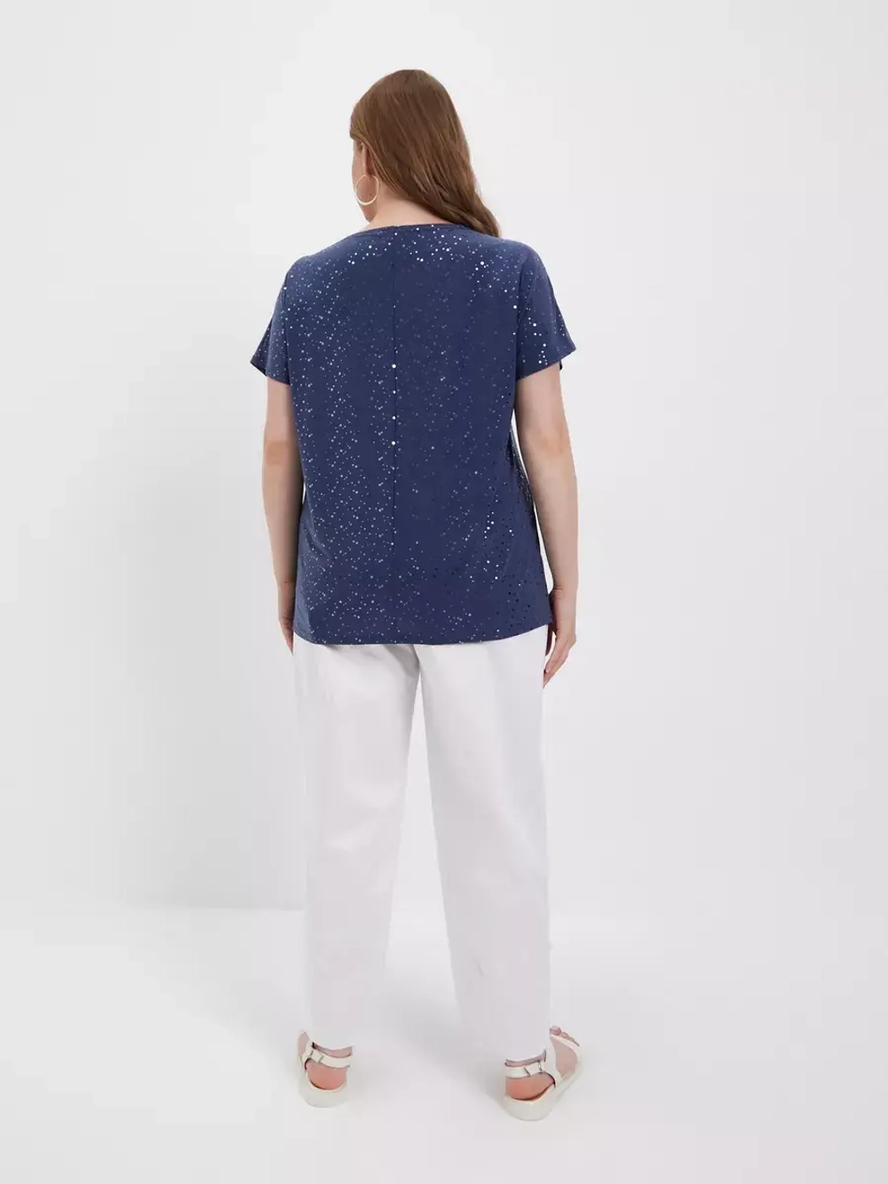 Блузка с пайетками короткий рукав