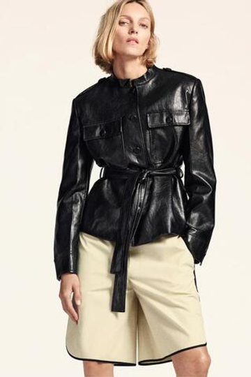 ZARA ШОРТЫ С КОНТРАСТНОЙ ОТДЕЛКОЙ — ZW COLLECTION, СЕРО-ДЫМЧАТЫЙ