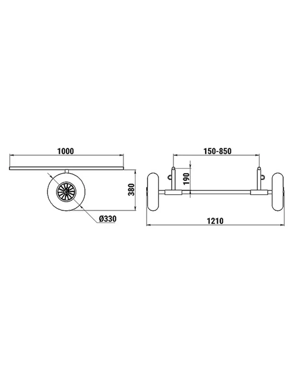 Тележка для транспортировки лодки до 120 кг