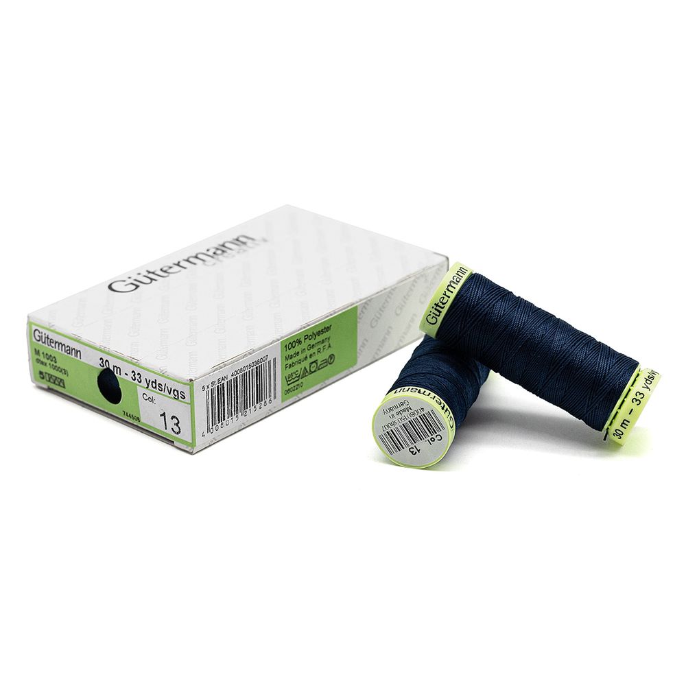 Нитки отделочные Gutermann Top Stitch 30 (30 метров), 5 кат. | 013 синий