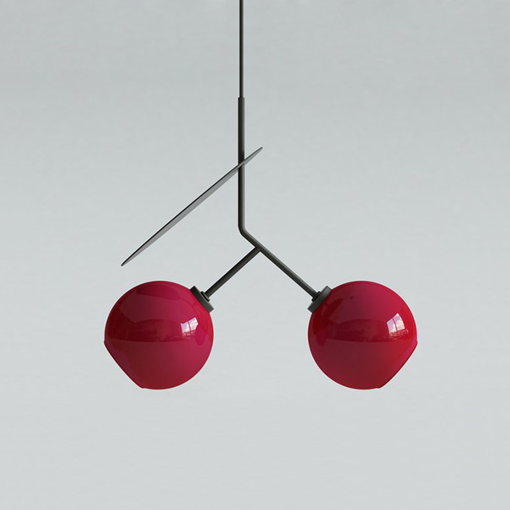 Подвесной светильник с двумя стеклянными плафонами CHERRY