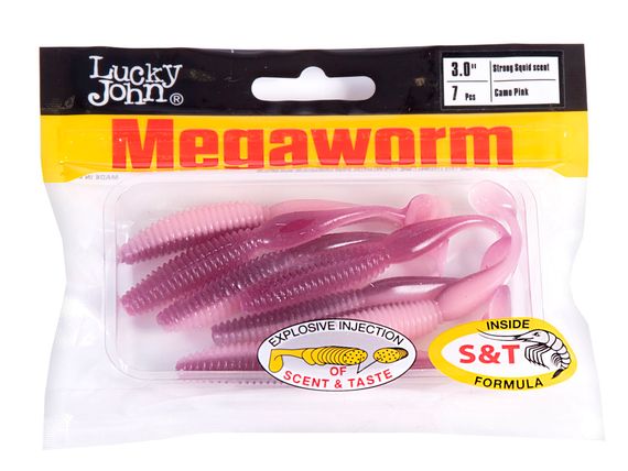 Виброхвосты съедобные LJ Pro Series MegaWorm 3,0in (7,6 см), цв. T61, 7 шт.