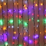 Гирлянда для улицы ЗАНАВЕС «Мерцание» ш2* в6,0 м 960 ламп LED, чёрный провод,1 реж.,IP-65, Мультицвет (возможность соединения)