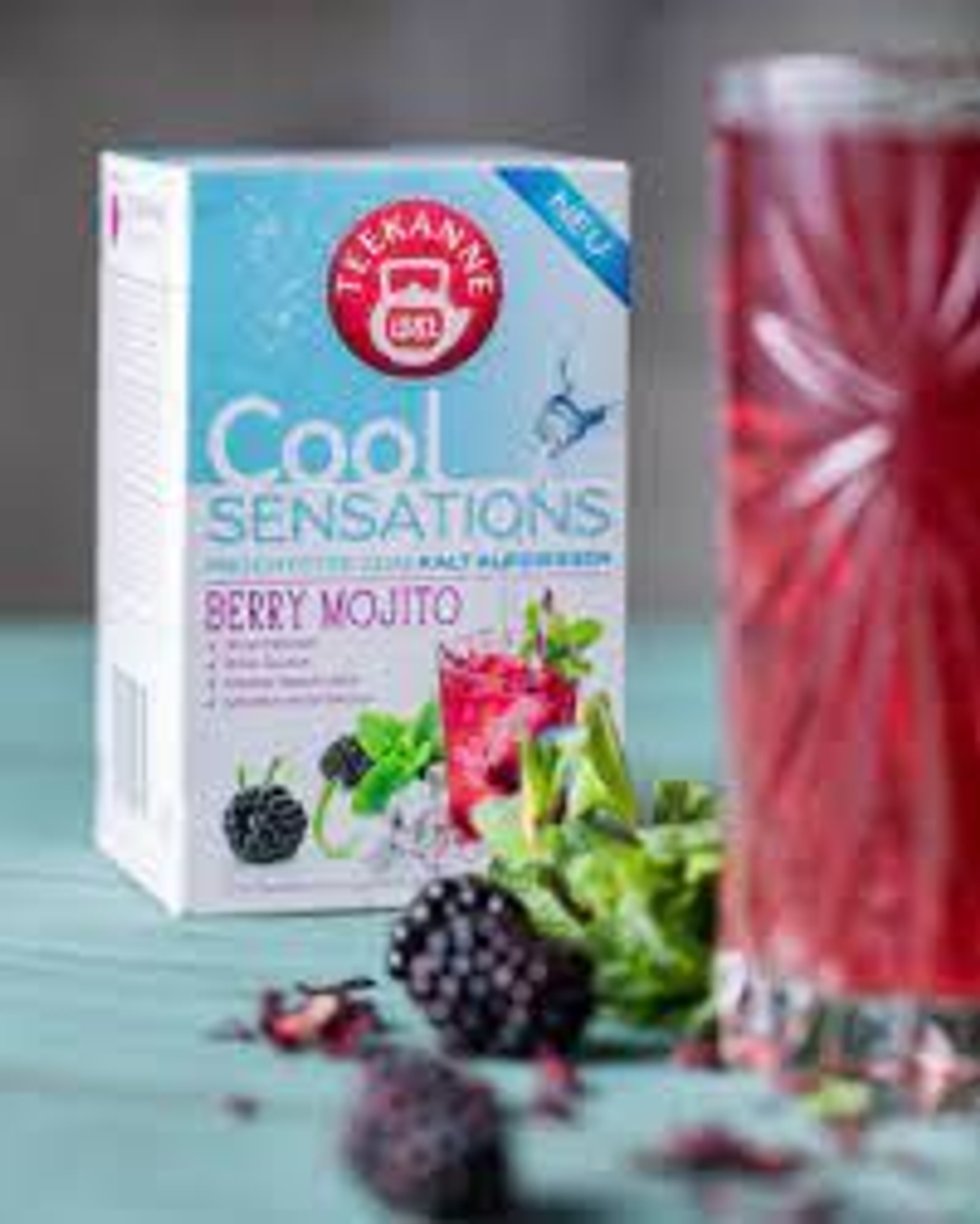 TEEKANNE Чай фруктовый Cool Sensations Berry Mojito с мятой и ежевикой, 18 пакетиков, 45 г (Германия)