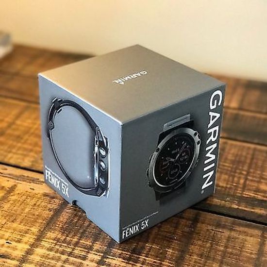 Умные мужские спортивные часы Garmin Fenix 5X Sapphire - серые с черным ремешком 010-01733-01