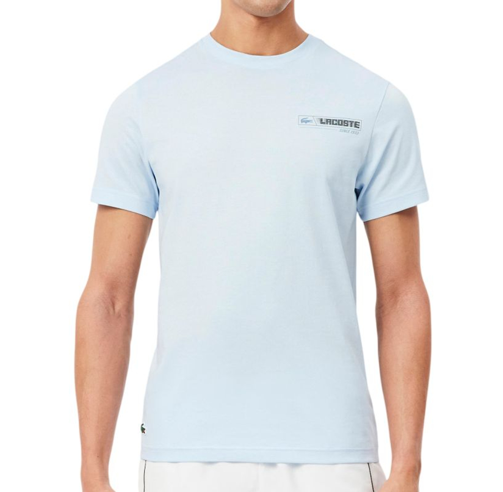 Мужская футболка Lacoste Ultra Dry Printed Sport - светло-синий/синий