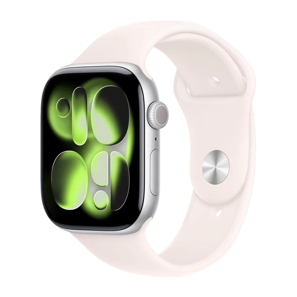 Умные часы Apple Watch Series 11 GPS, 46mm, Silver Aluminium Case with Light Blush Sport Band, S/M