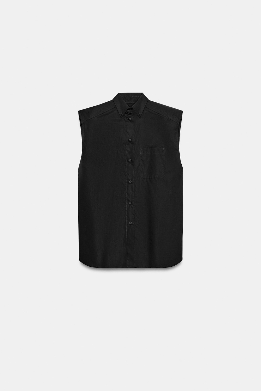 РУБАШКА ИЗ ПОПЛИНА БЕЗ РУКАВОВ — ZARA