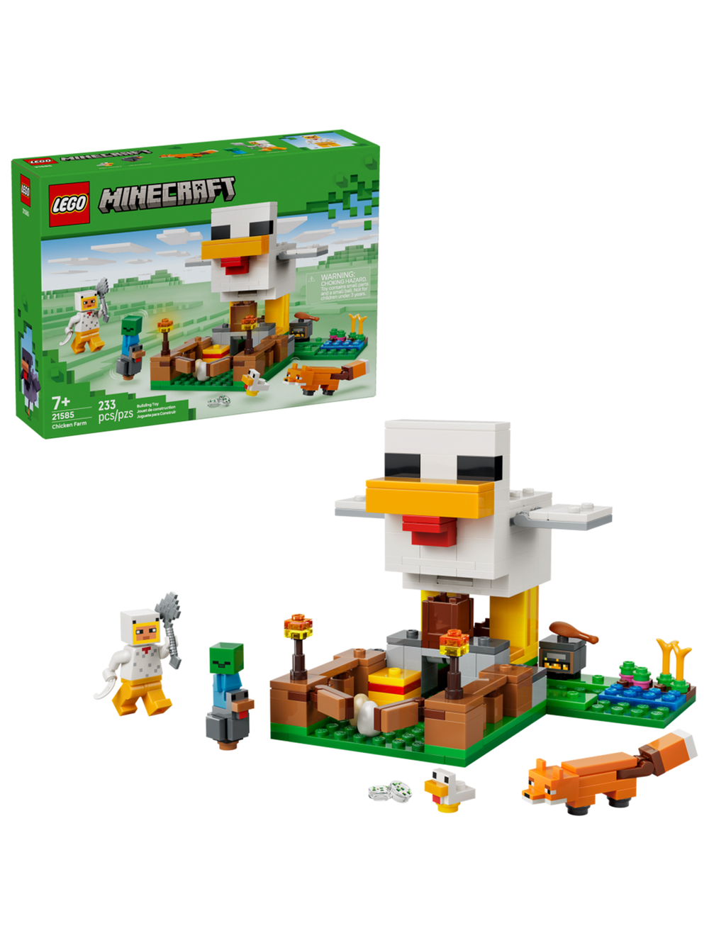 Конструктор Лего Майнкрафт Куриная ферма 21585 | LEGO Minecraft Chicken Farm | набор с фермой, курами | 241 деталь 8+