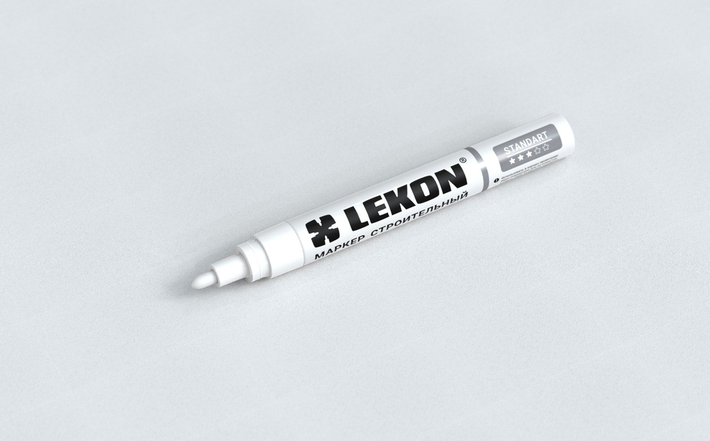 Маркер LEKON Standart 4мм с нитроэмалью цвет: белый 12/144/1296