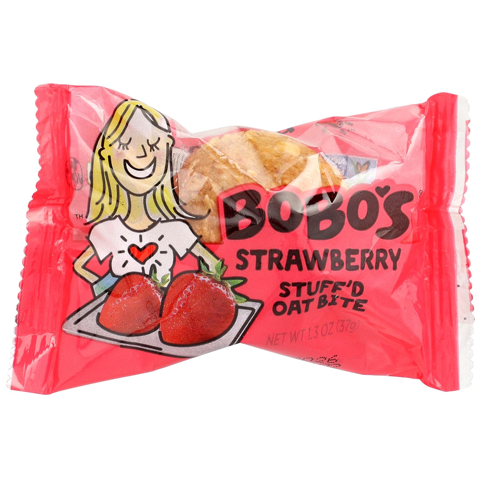 Bobo's Oat Bars, Овсяные кусочки с начинкой, клубника, 5 кусочков, по 37 г (1,3 унции)