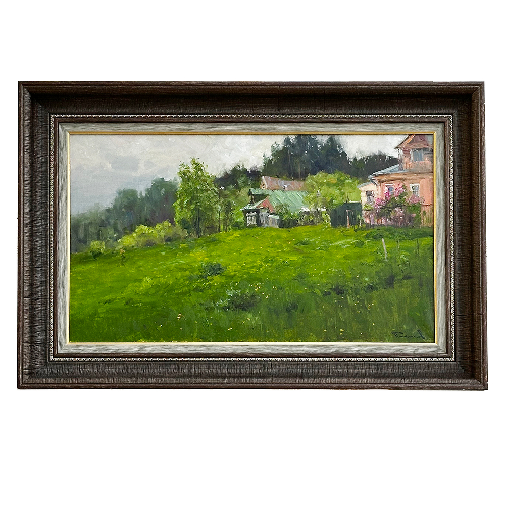 Плотников В. В. Этюд в дождливый день. Село Любец. Холст, Масло. 2023 г.