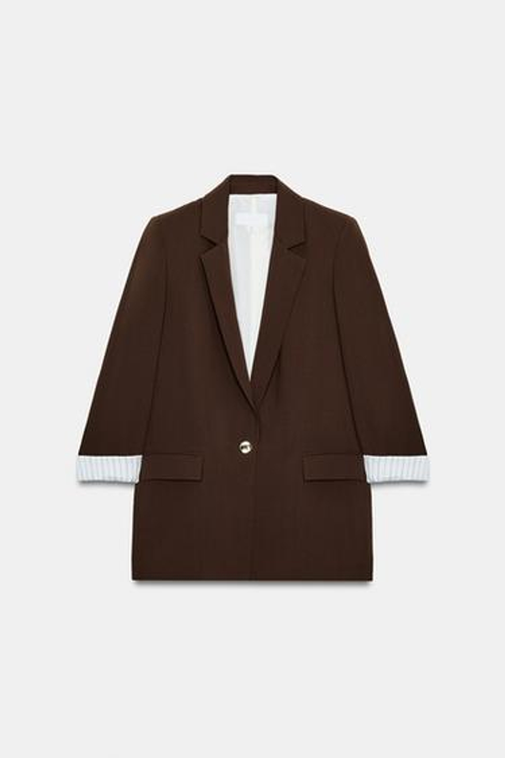 Блейзер с изогнутыми рукавами и узорчатыми манжетами - ZARA