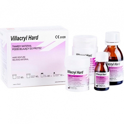 --- Villacryl Hard (60гр.+40мл.+10мл.+40гр.) Виллакрил Хард, для перебазировки съемных протезов, холодной полимеризации
