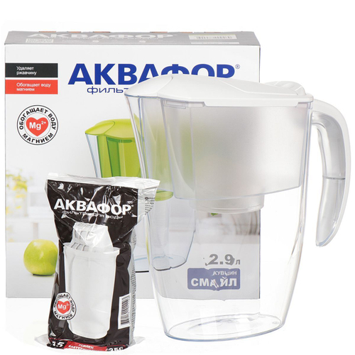 Фильтр-кувшин Аквафор, Смайл, 1 ступ, 2.9 л, бел, И10583