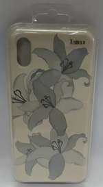 Накладка для i-Phone XS Max Silicone icase с рисунками, бежевый