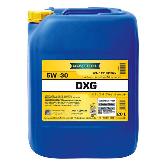 DXG 5W-30 RAVENOL моторное масло 20 Литров
