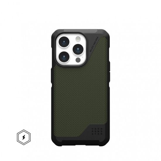Чехол с поддержкой MAGSAFE Uag Metropolis LT ткань Kevlar для iPhone 15 Pro MAX 6.7", цвет оливковый (Kevlar Olive)