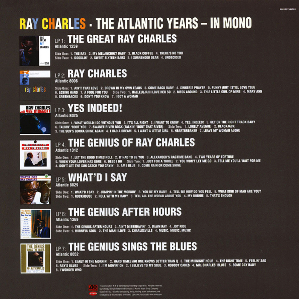 Ray Charles / The Atlantic Years - In Mono (7LP)