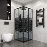 Душевое ограждение Niagara Eco NG-1009-14QBLACK (90х90х190) квадрат,раздвижное,черный,стекло мозаика,1 место