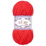 Пряжа Alize (Ализе) Velluto / уп.5 мот. по 100 г, 68м, 056 красный A