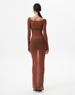 BROWN MESH DRESS