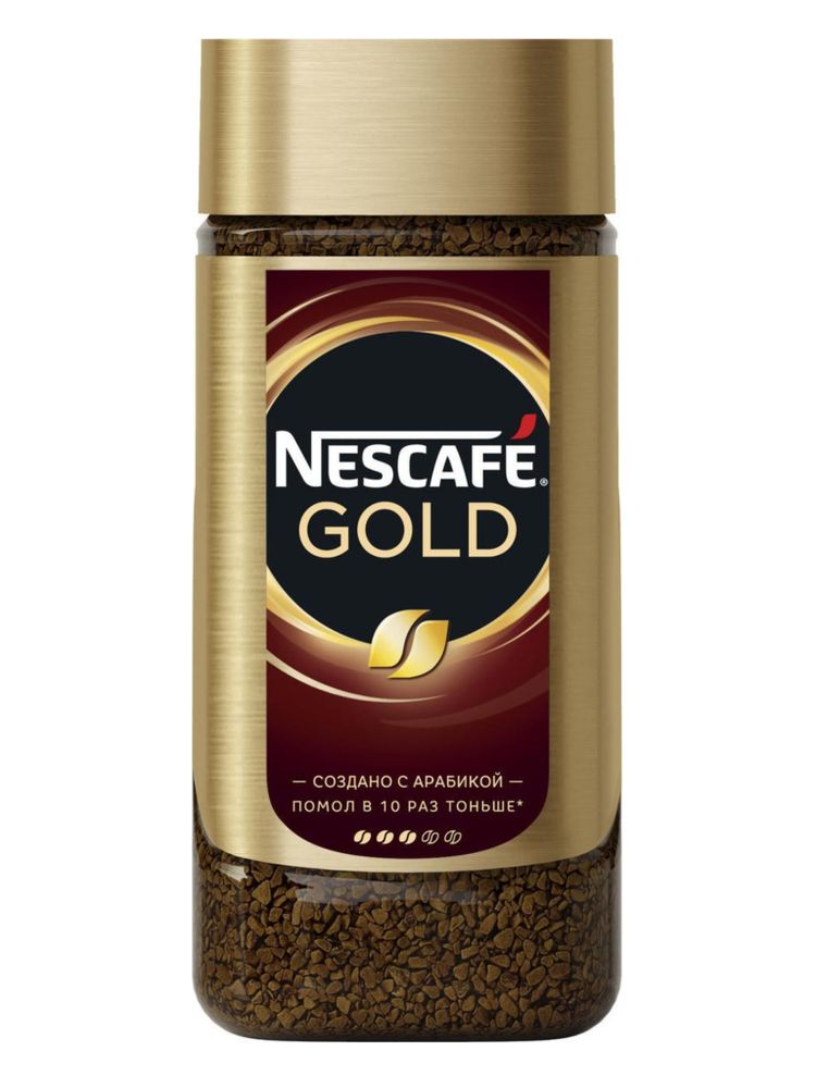 Кофе растворимый Nescafe Gold, стеклянная банка 190 г, 2 шт