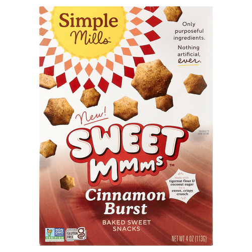 Simple Mills, Sweet Mmms™, запеченные сладкие снеки, со вкусом корицы, 113 г (4 унции)