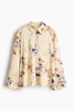 Рубашка оверсайз из льняной смеси - H&M