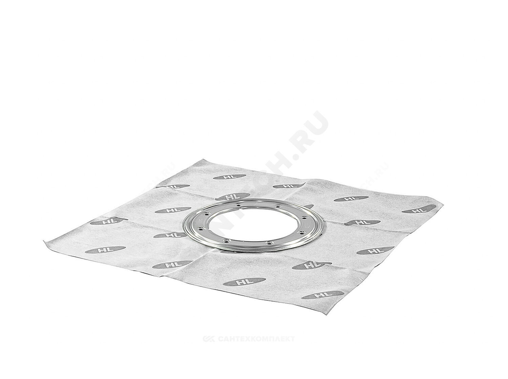 Фланец нерж сталь обжимной гидроизоляционный Дн 148 с полотном типа Montaplast B, резиновым уплотнительным кольцом 500х500мм HL HL8300.M