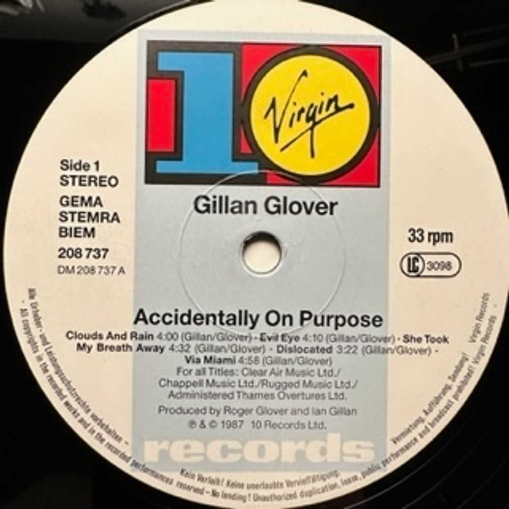 Gillan & Glover - Accidentally On Purpose (Германия 1988г.)