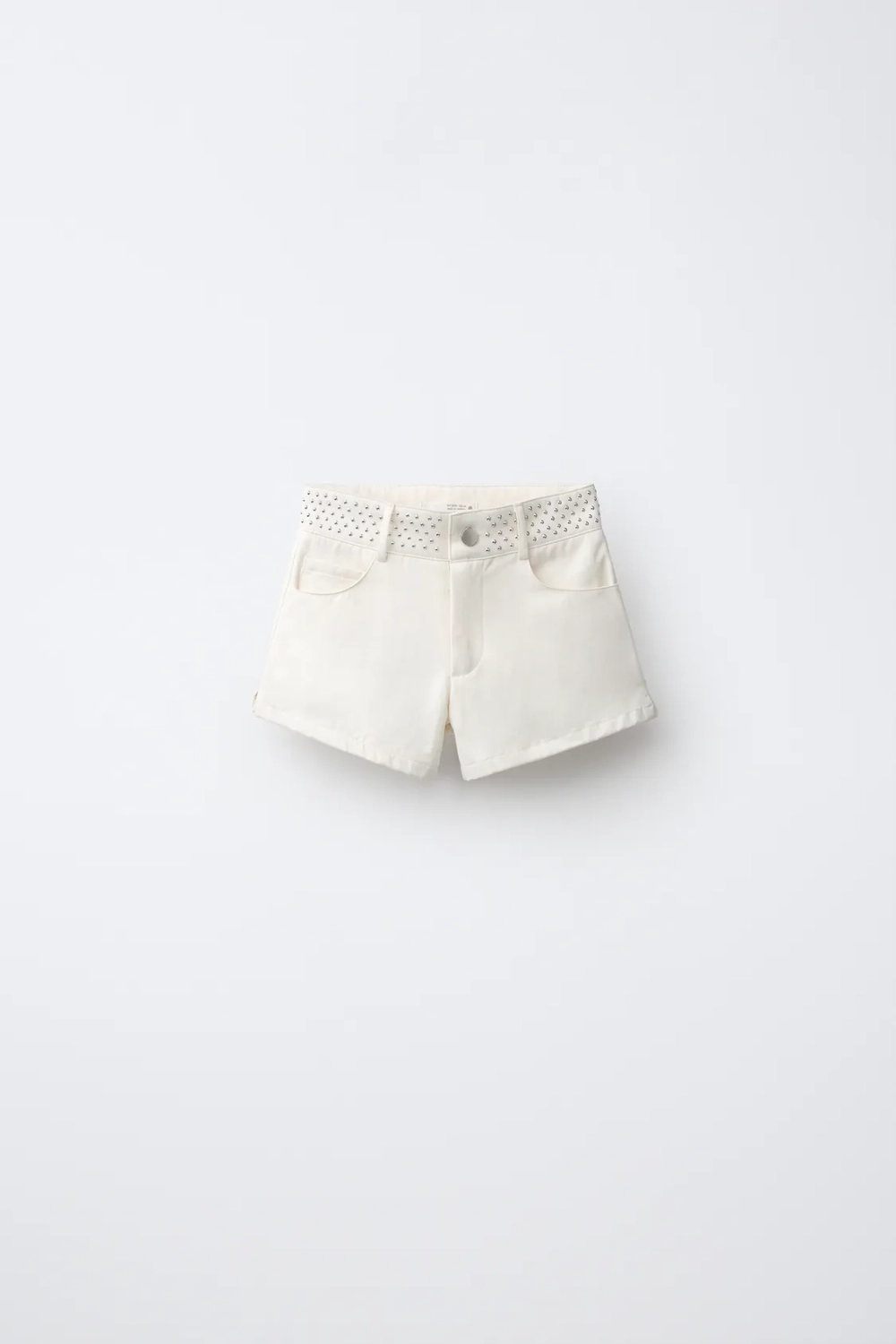 ZARA ШОРТЫ С ЗАКЛЕПКАМИ И ЗВЕЗДАМИ, ЭКРЮ