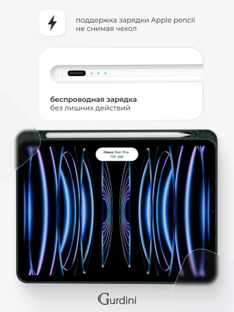 Чехол книжка для iPad Pro 11" (2,3,4 gen) Gurdini Milano Series Pine Green