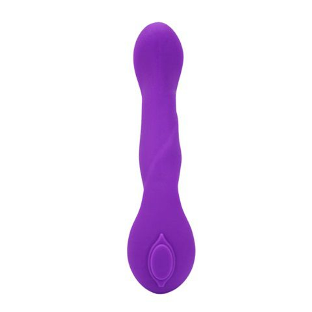 Фиолетовый вибромассажёр с загнутой головкой UltraZone Camelia 9X Silicone G-Spot Vibrator - 17 см. (Цвет: фиолетовый)