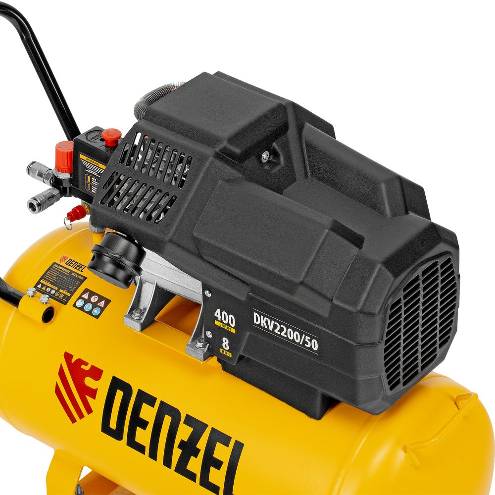 Компрессор масляный воздушный Denzel DKV2200/50, Х-PRO 2.2 кВт, 400 л/мин, 50 л
