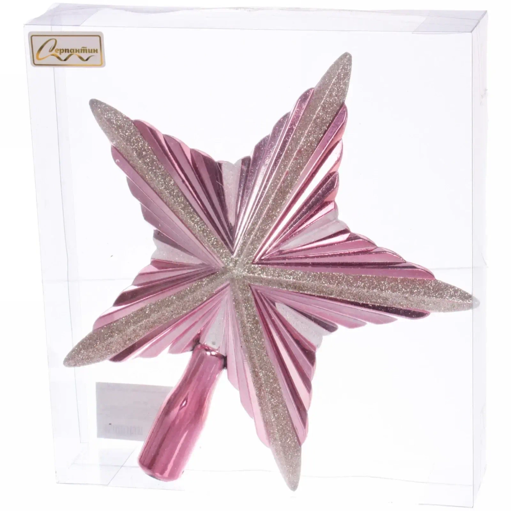 Верхушка на ёлку SHINE «Holiday» 20 см, rose pink