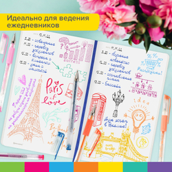 Ручки гелевые АРОМАТИЗИРОВАННЫЕ, НАБОР 30 ЦВЕТОВ, "FRUITS", линия письма 0,5 мм, BRAUBERG KIDS, 143823
