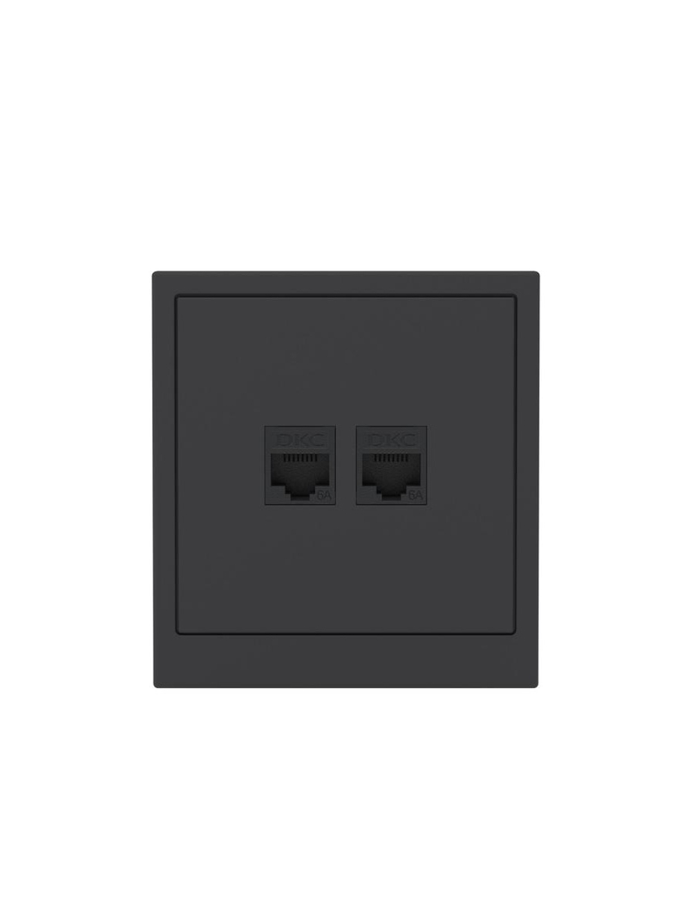 Розетка компьютерная 2-м KANT RJ45 кат.6A без шторки черн. уголь DKC 7012674