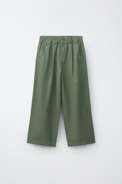 ZARA ПРЯМЫЕ БРЮКИ ИЗ ХЛОПКА И ЛЬНА,