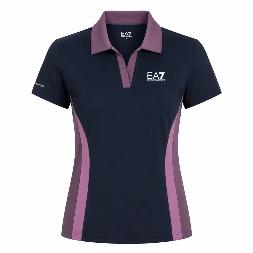 Женское поло EA7 Woman Jersey - deep dive/violet/iris orchid