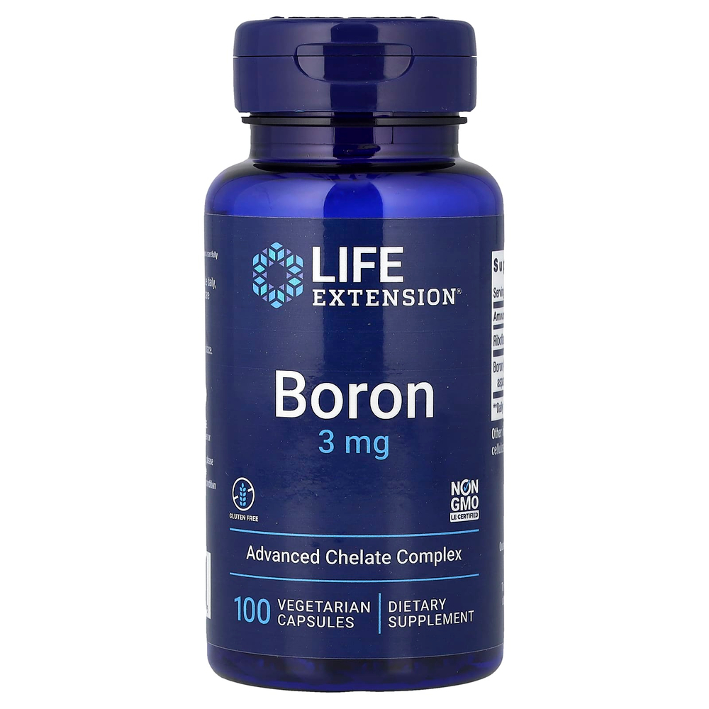 Life Extension, бор, 3 мг, 100 вегетарианских капсул